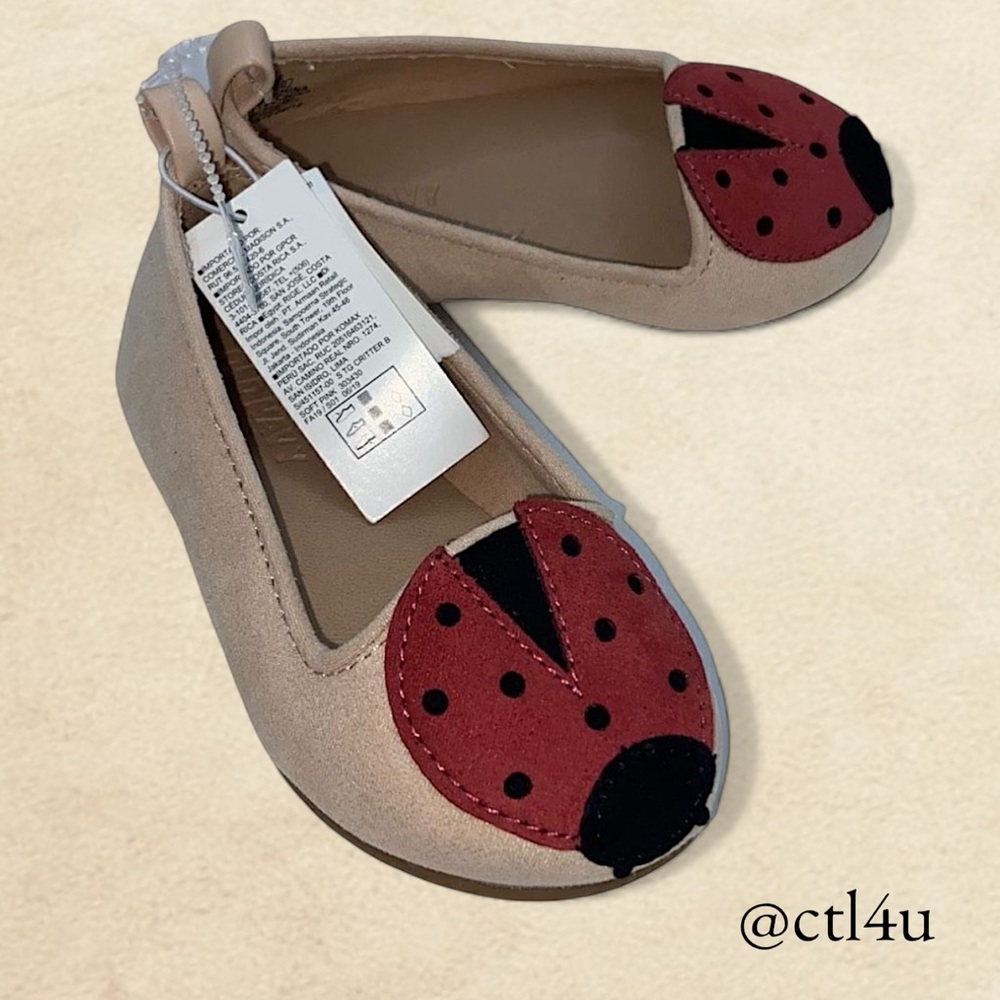 NWT Old Navy Toddler Girls Lady Bug Flat Shoes Size 5
